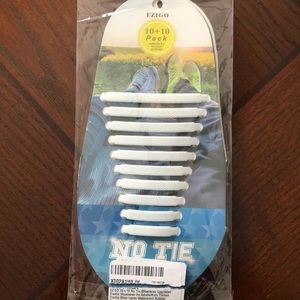 EZIGO 10+10 Pack No Tie Elastic Shoelace White